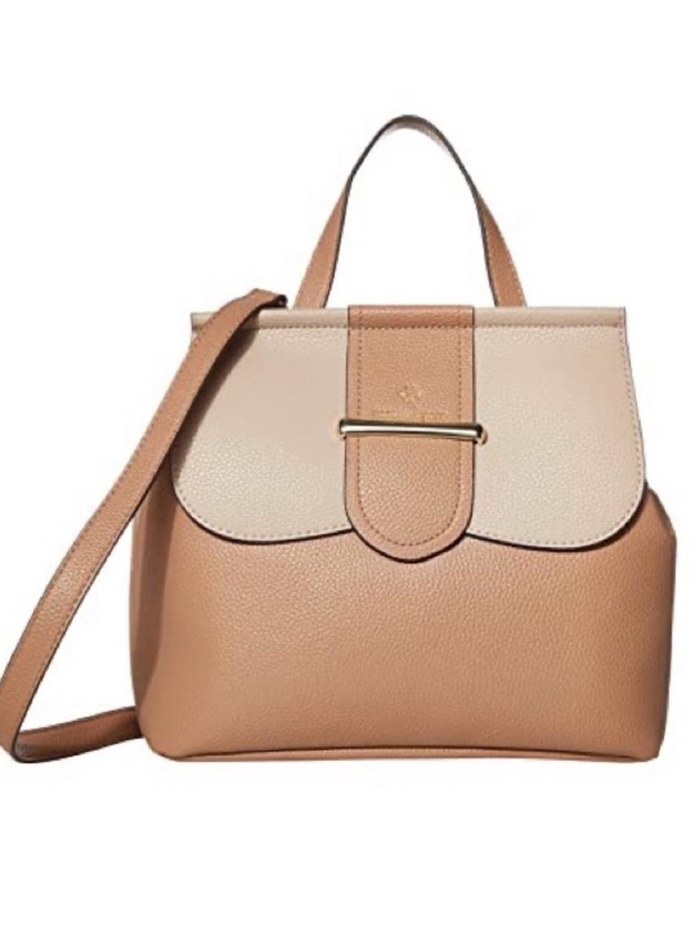 Nanette Lepore Two-Tone Satchel in Beige and Tan